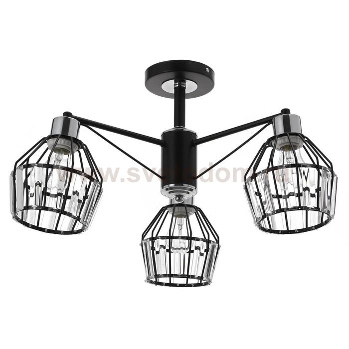 Люстра 91247/3 E27 40Вт черный-хром 52х52х25 см