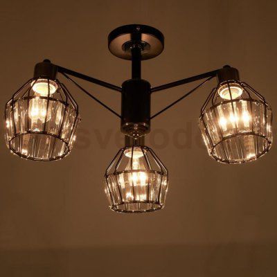 Люстра 91247/3 E27 40Вт черный-хром 52х52х25 см