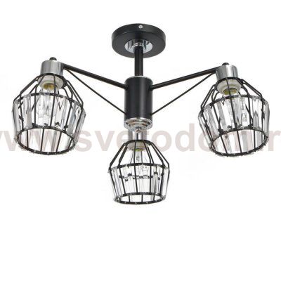 Люстра 91247/3 E27 40Вт черный-хром 52х52х25 см