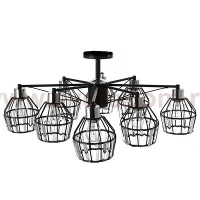 Люстра 91249/8 E27 40Вт черный-хром 75х75х25 см