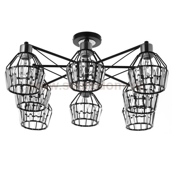 Люстра 91249/8 E27 40Вт черный-хром 75х75х25 см