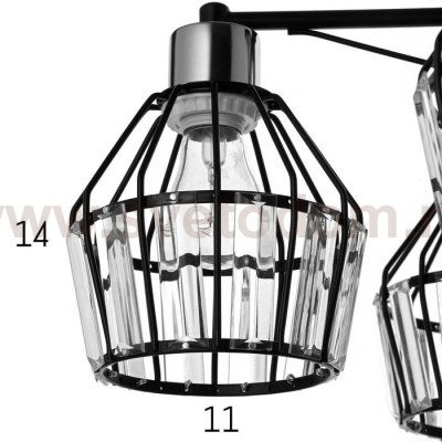 Люстра 91249/8 E27 40Вт черный-хром 75х75х25 см