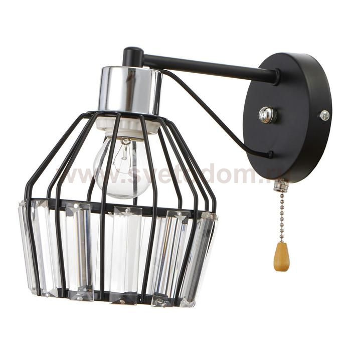 Бра 91250/1 E27 40Вт черный-хром 17х12х21 см