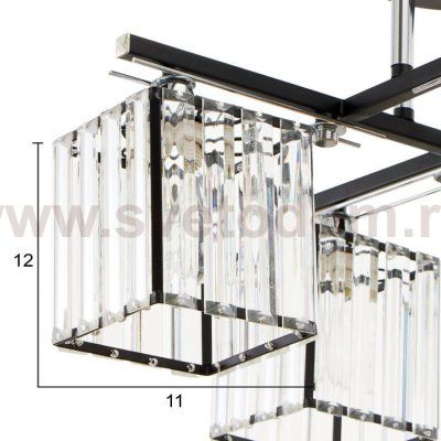 Люстра 91256/4 E27 40Вт черный-хром 54х54х25 см