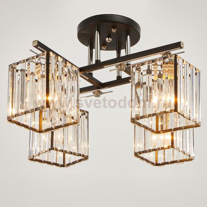 Люстра 91256/4 E27 40Вт черный-хром 54х54х25 см