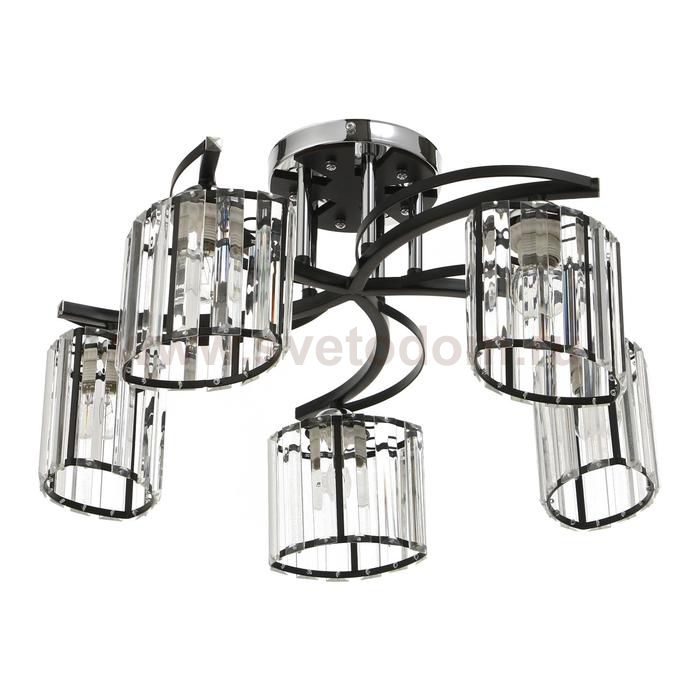 Люстра 91258/5 E27 40Вт черный-хром 55х55х25 см