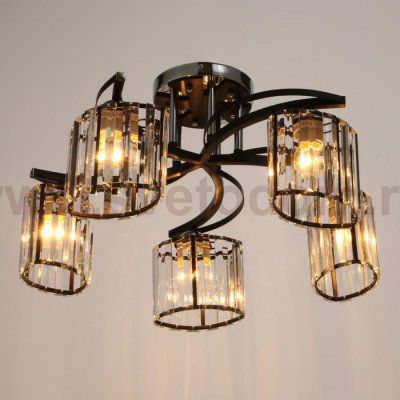 Люстра 91258/5 E27 40Вт черный-хром 55х55х25 см