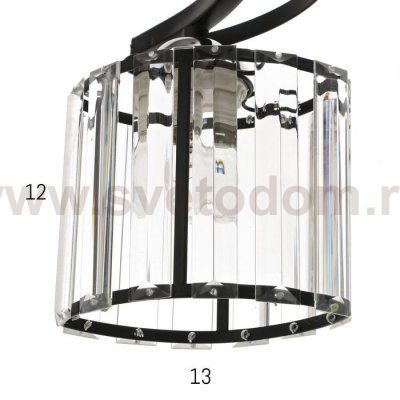 Люстра 91258/5 E27 40Вт черный-хром 55х55х25 см