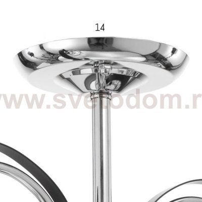 Люстра 91276/2 E27 40Вт черный-хром 46х15х27 см