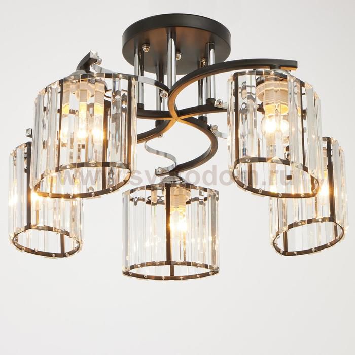 Люстра 91281/5 E27 40Вт черный-хром 56х56х25 см