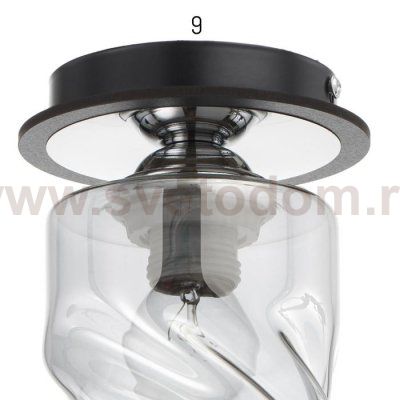 Светильник 91321/1 E27 40Вт черный-хром 12х12х18 см