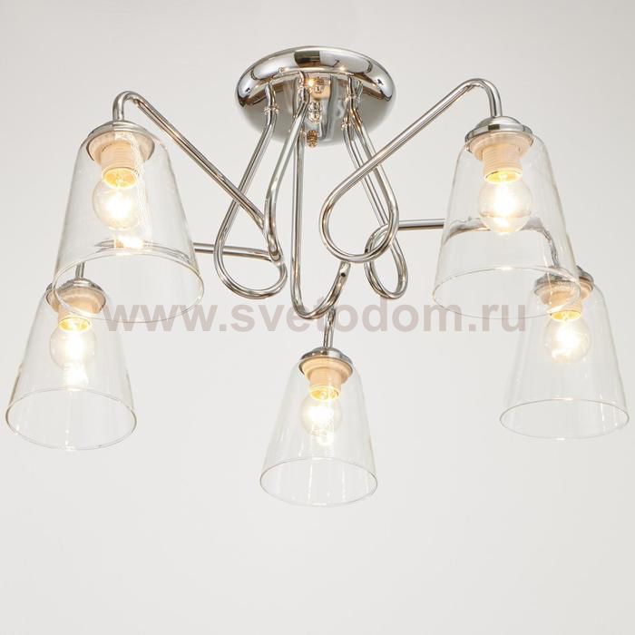 Люстра 91323/5 E27 40Вт хром 56х56х26 см