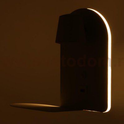 Бра с правой полочкой 71019/1 LED 16Вт 3000К 4000К USB белый 23х14,5х23,5 см