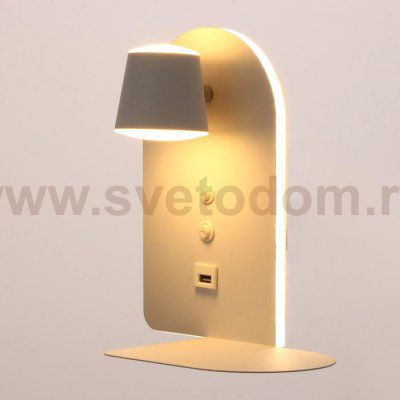 Бра с левой полочкой 71020/1 LED 16Вт 3000К 4000К USB белый 23х14,5х23,5 см