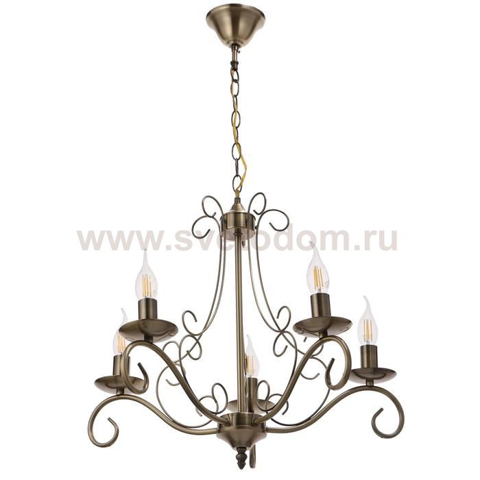 Люстра 73162/5 E14 40Вт бронза 56х56х46 см