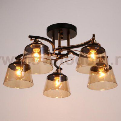 Люстра 73193/5 E27 40Вт черный-золото 56х56х28,5 см