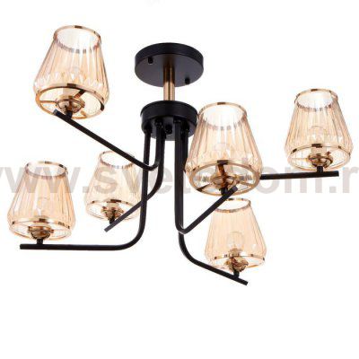 Люстра 86501/6 E27 40Вт черный-золото 63х63х40 см