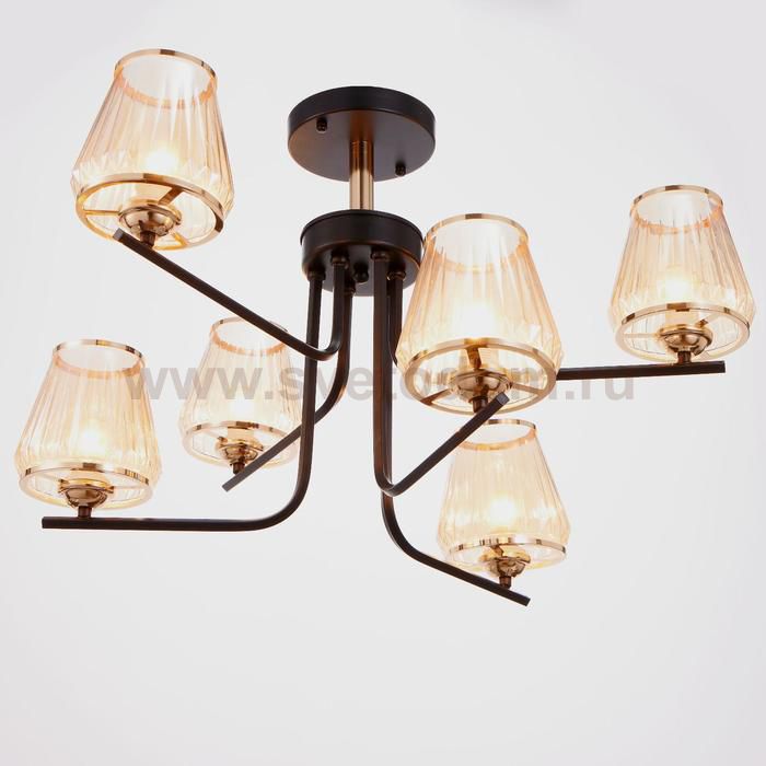 Люстра 86501/6 E27 40Вт черный-золото 63х63х40 см