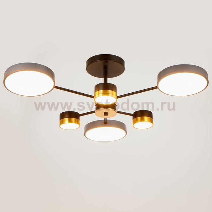 Люстра 86507/6 LED 63Вт 3000-6000К черный-золото 72х72х23 см