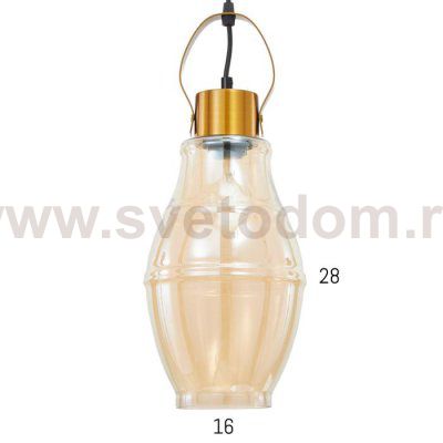 Светильник 88506/1 E27 40Вт золотая медь 16х16х41-141 см