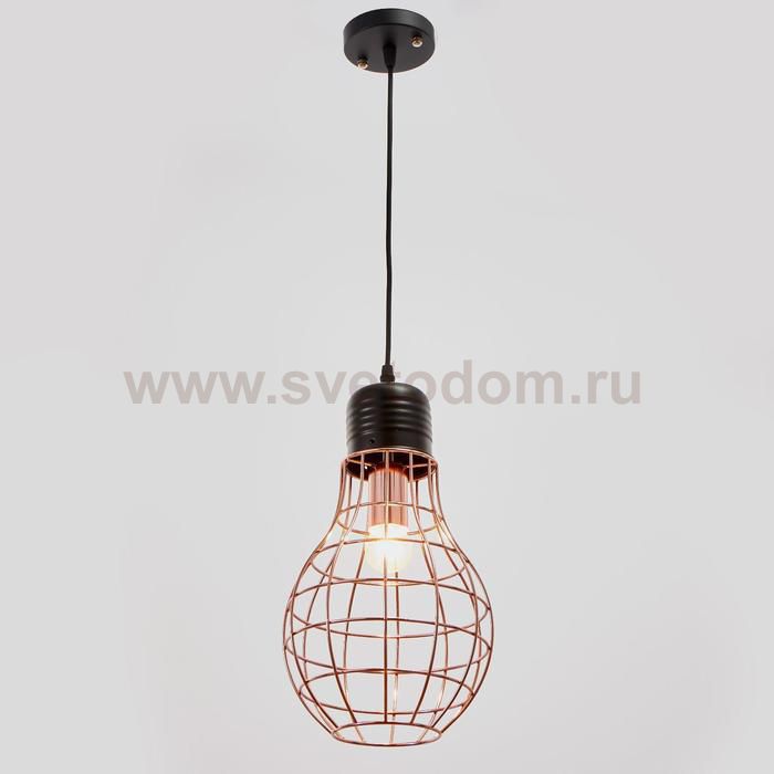 Светильник 34522/1 E27 40Вт черный-розовое золото 19х19х36-136 см