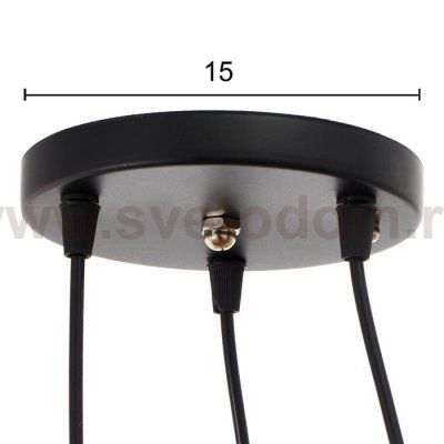 Светильник 34526/3 E27 40Вт черный 50х50х21-121 см