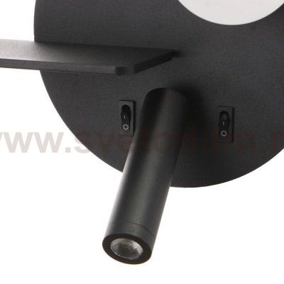 Бра с левой полочкой 85105/2 LED 5+3Вт 4000К USB  черный 26х11х18 см