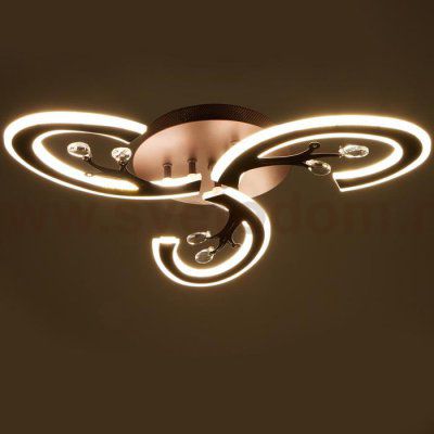 Люстра с ПДУ 71160/3 LED 108Вт диммер 3000-6000К кофе 52х52х10 см