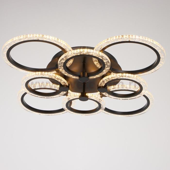 Люстра с ПДУ 71166/8 LED 160Вт диммер 3000-6000К черный 73х73х14,5 см