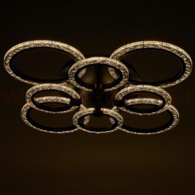 Люстра с ПДУ 71166/8 LED 160Вт диммер 3000-6000К черный 73х73х14,5 см