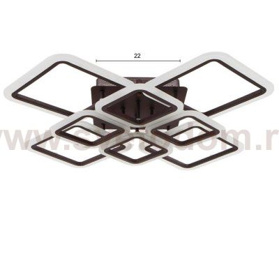 Люстра с ПДУ 71168/8 LED 192Вт диммер 3000-6000К кофе 74х74х13,5 см