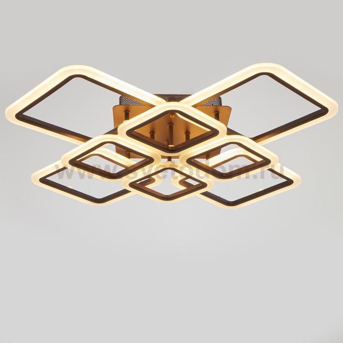 Люстра с ПДУ 71168/8 LED 192Вт диммер 3000-6000К кофе 74х74х13,5 см