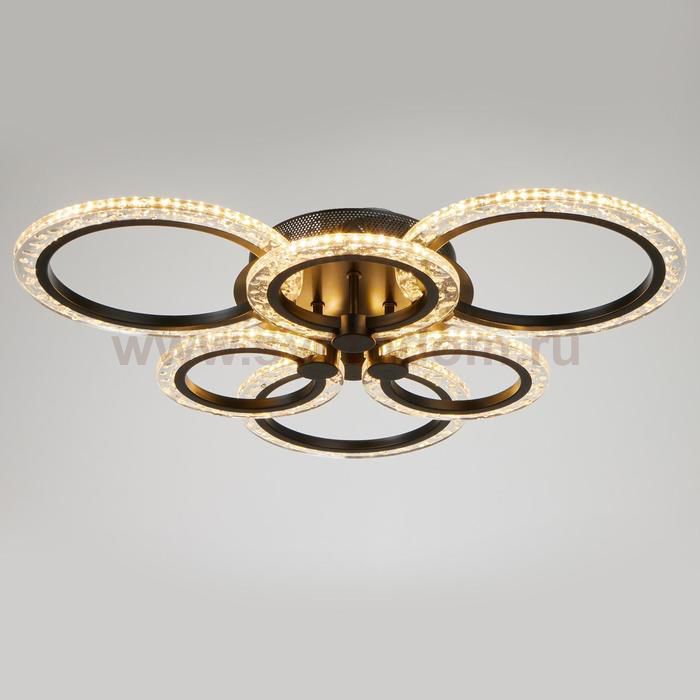 Люстра с ПДУ 71181/6 LED 120Вт диммер 3000-6000К черный 66х66х14,5 см