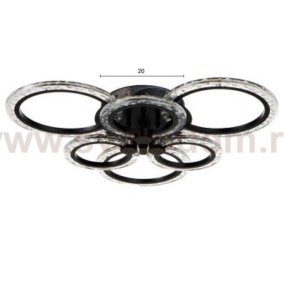 Люстра с ПДУ 71181/6 LED 120Вт диммер 3000-6000К черный 66х66х14,5 см