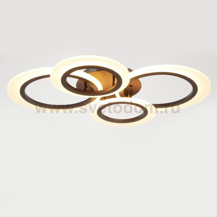 Люстра с ПДУ 71187/4 LED 128Вт диммер 3000-6000К кофе 84х62х10,5 см