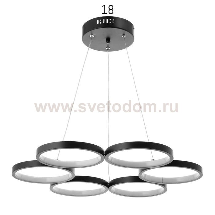 Светильник с ПДУ 88011/6 LED 78Вт 3000-6000К диммер черный 60х60х2-102 см