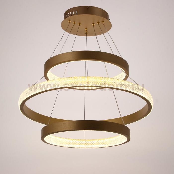 Светильник с ПДУ 88016/3 LED 81Вт 3000-6000К диммере золото 60х60х4-104 см