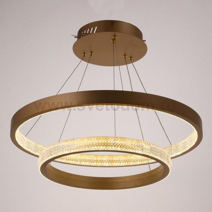 Светильник с ПДУ 88019/2 LED 56Вт 3000-6000К диммер золото 60х60х4-104 см