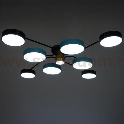 Светильник 35440/9 LED 197Вт 3000-6000К черный-синий 95х95х13,5 см