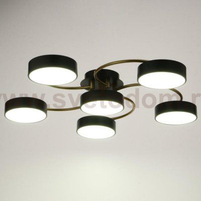 Светильник 35442/6 LED 144Вт 3000-6000К черный-золото 65х65х12 см