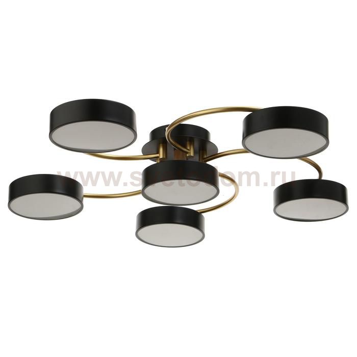 Светильник 35442/6 LED 144Вт 3000-6000К черный-золото 65х65х12 см