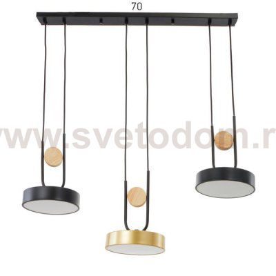 Светильник 35445/3 LED 72Вт 3000-6000К черный-золото 70х18х26 см