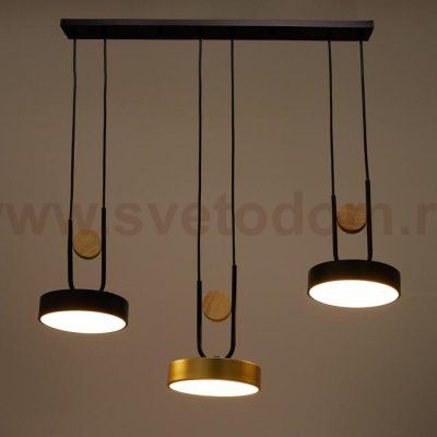 Светильник 35445/3 LED 72Вт 3000-6000К черный-золото 70х18х26 см