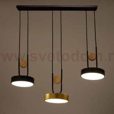 Светильник 35445/3 LED 72Вт 3000-6000К черный-золото 70х18х26 см