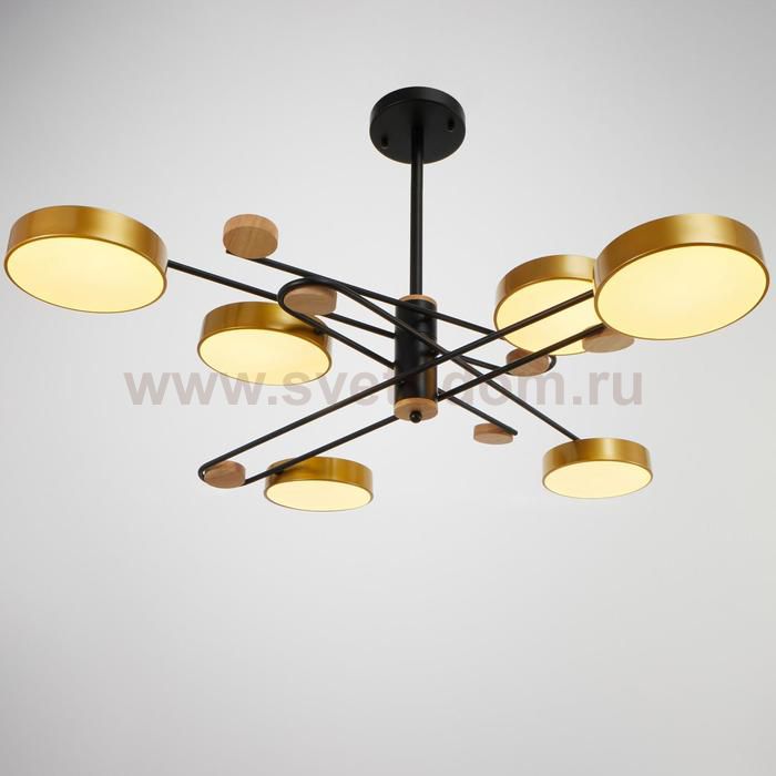 Светильник 35452/6 LED 144Вт 3000-6000К черный-золото 112х96х22 см