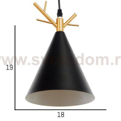 Светильник 34856/1 E27 40Вт черный-золото 18х18х26-126 см