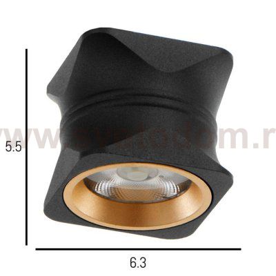 Светильник 86607/1 LED 7Вт 4000К черный-золото 6,3х6,3х5,5 см