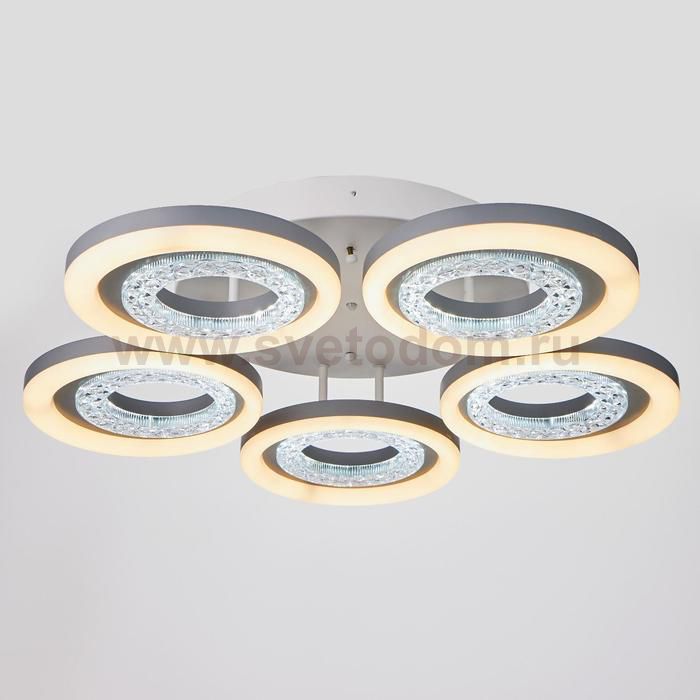 Люстра с ПДУ 74630/5 LED 140Вт диммер 3000-6000К белый 64х64х12,5 см