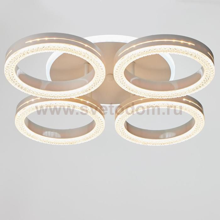 Светильник с ПДУ 74651/4+1 LED 95Вт диммер 3000-6000К белый 50х50х9 см