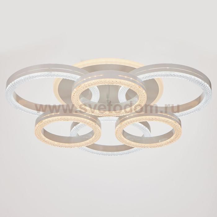 Светильник с ПДУ 74653/3+3+1 LED 165Вт диммер 3000-6000К белый 60х60х13 см